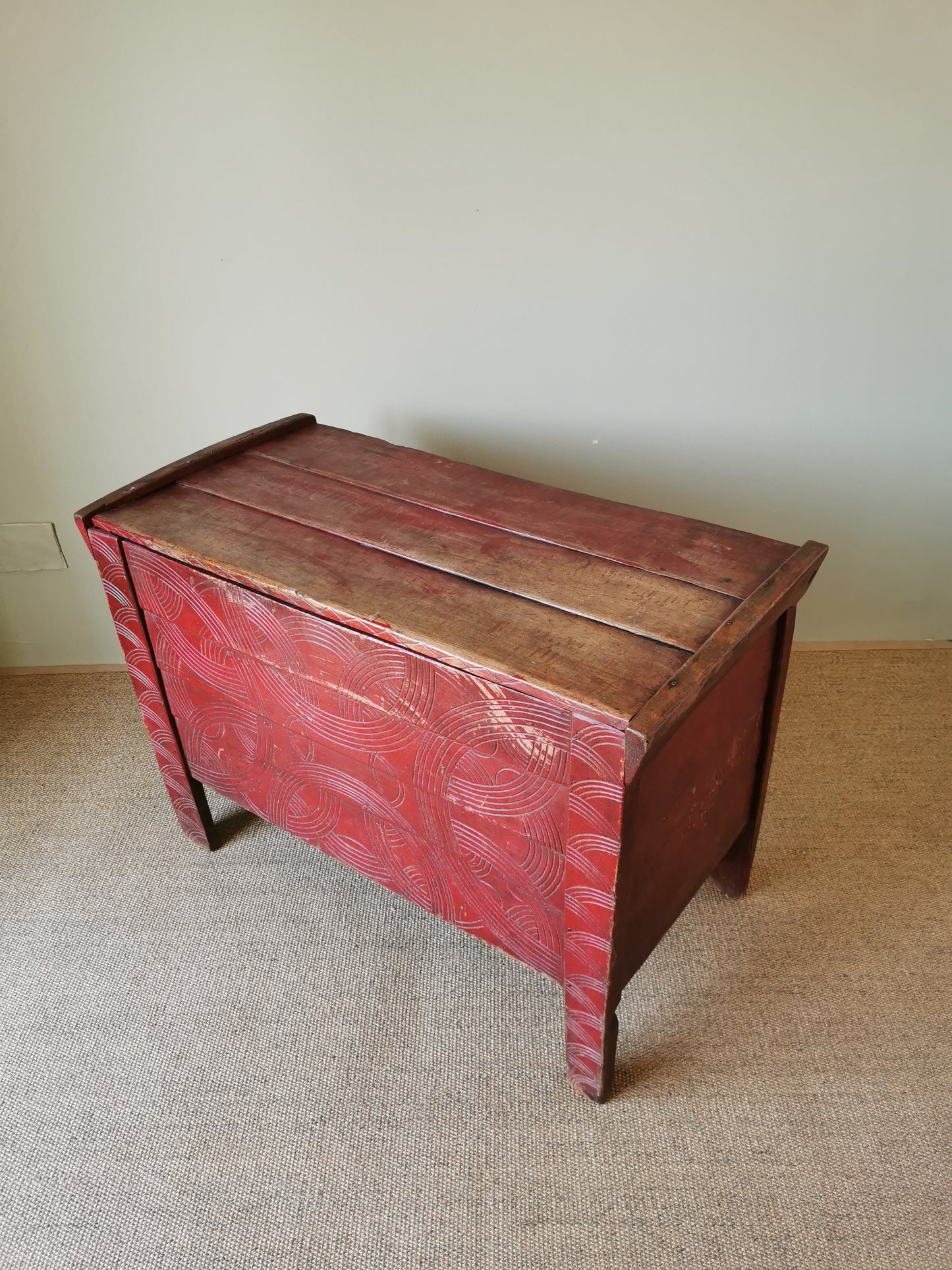 Hungarian Painted Red Chest