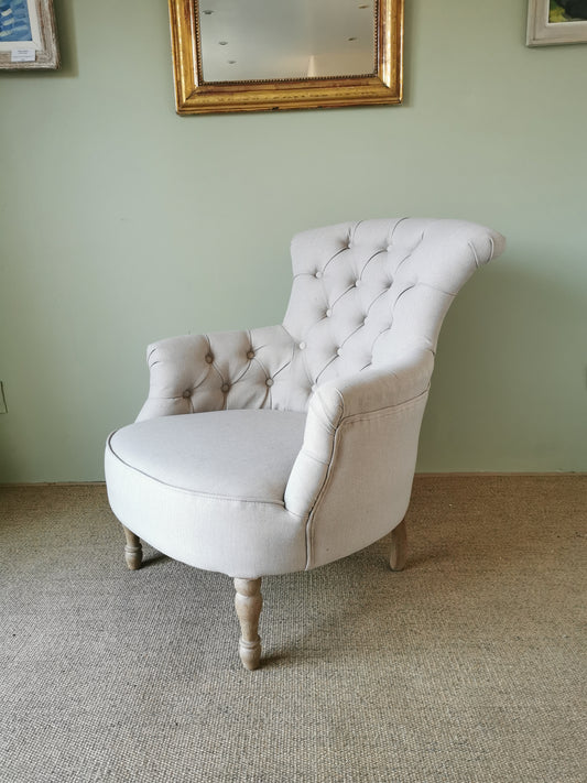 Upholstered Linen Armchair