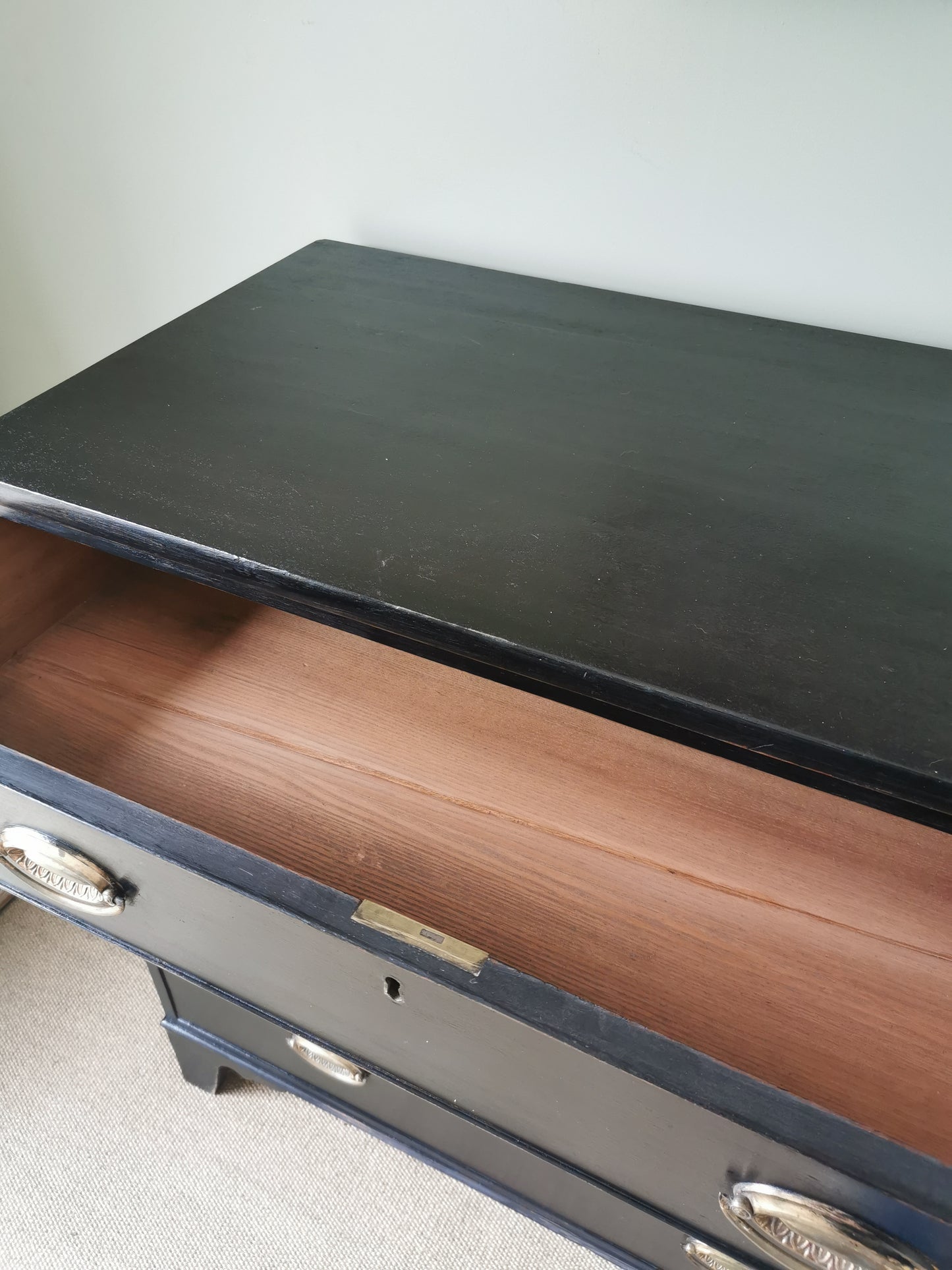 Black Painted Chest of Drawers