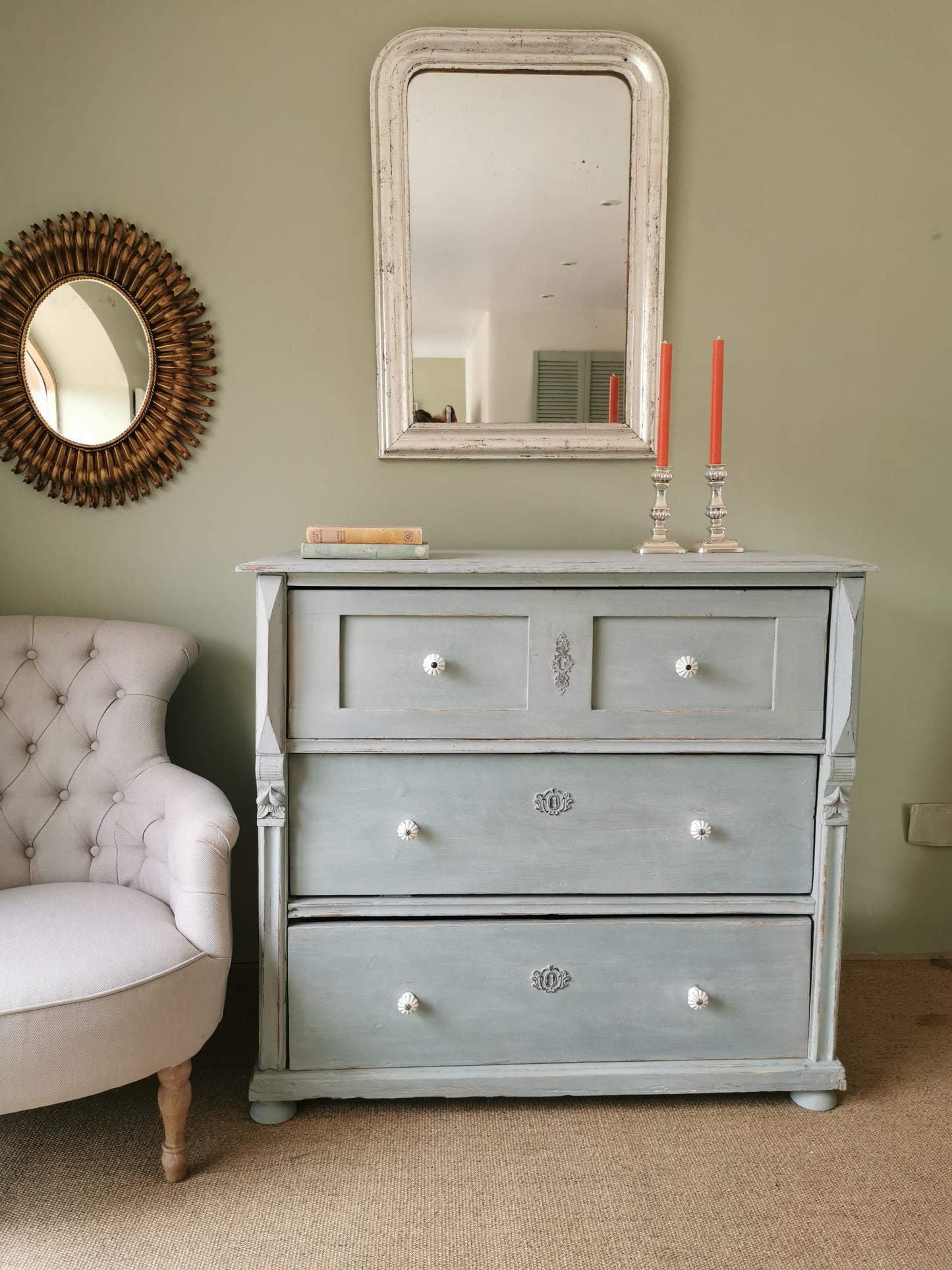 Blue Hungarian Chest of Drawers