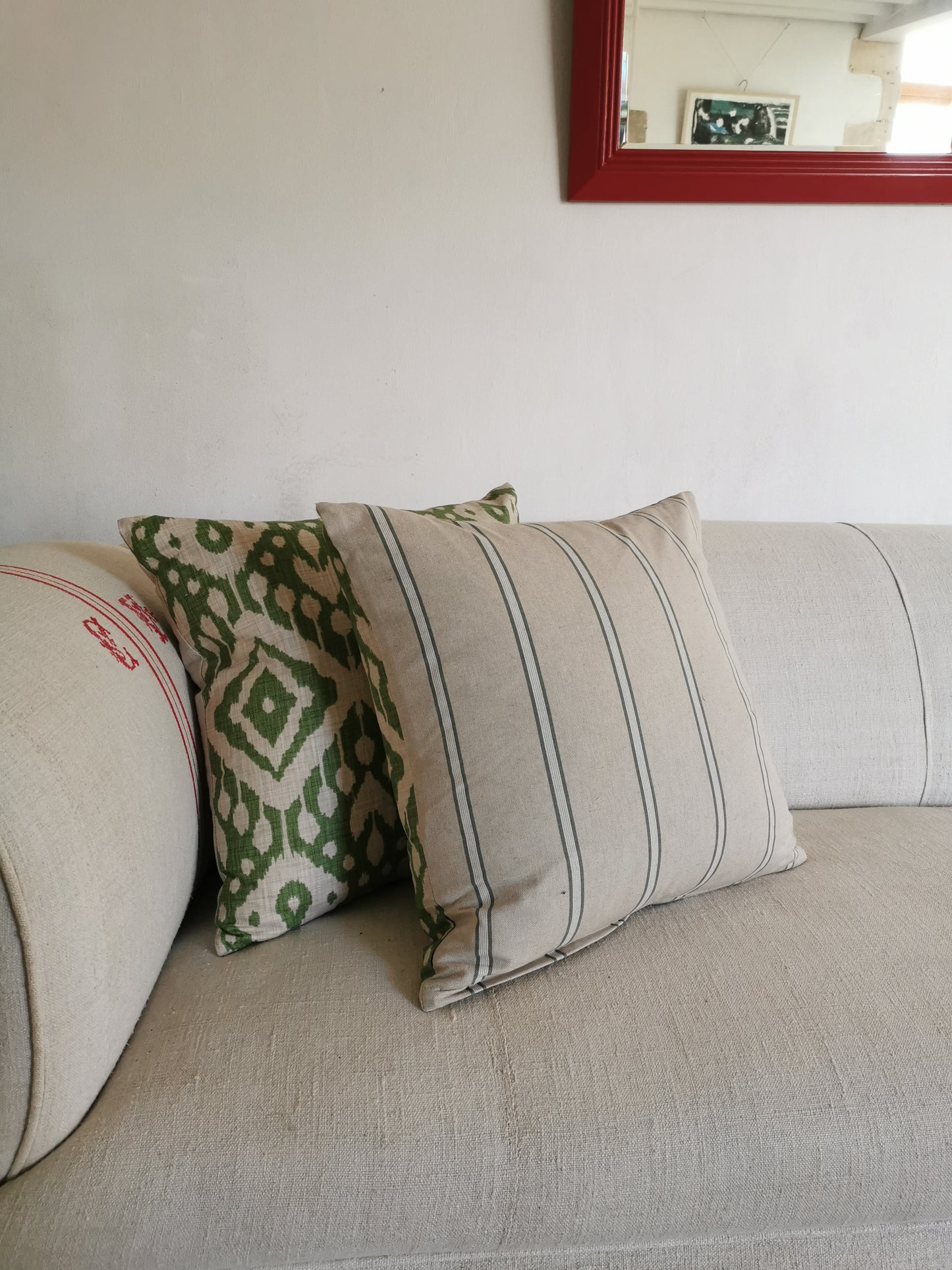 Green Ikat Cushion