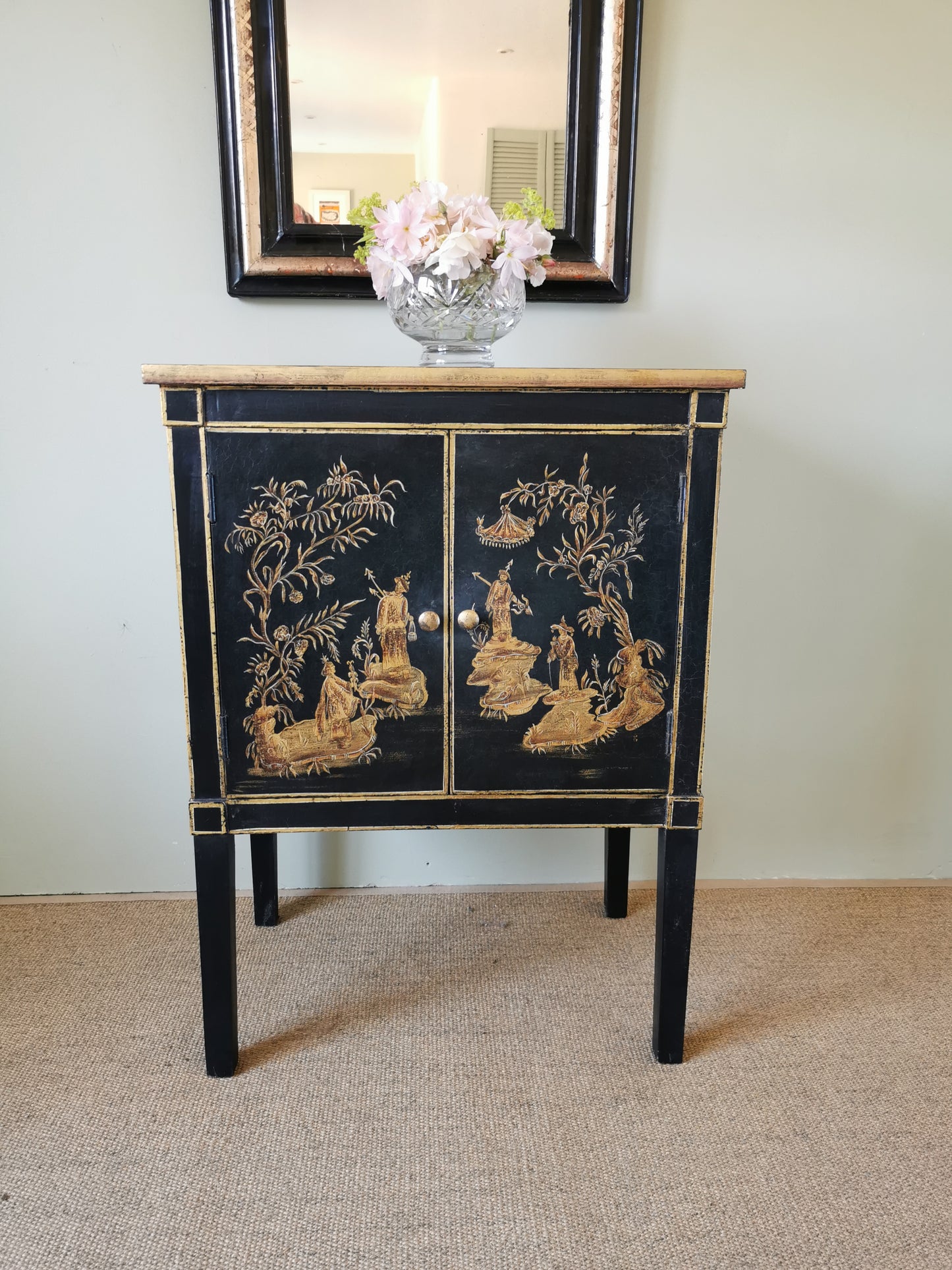 Black Chinoiserie Cupboard