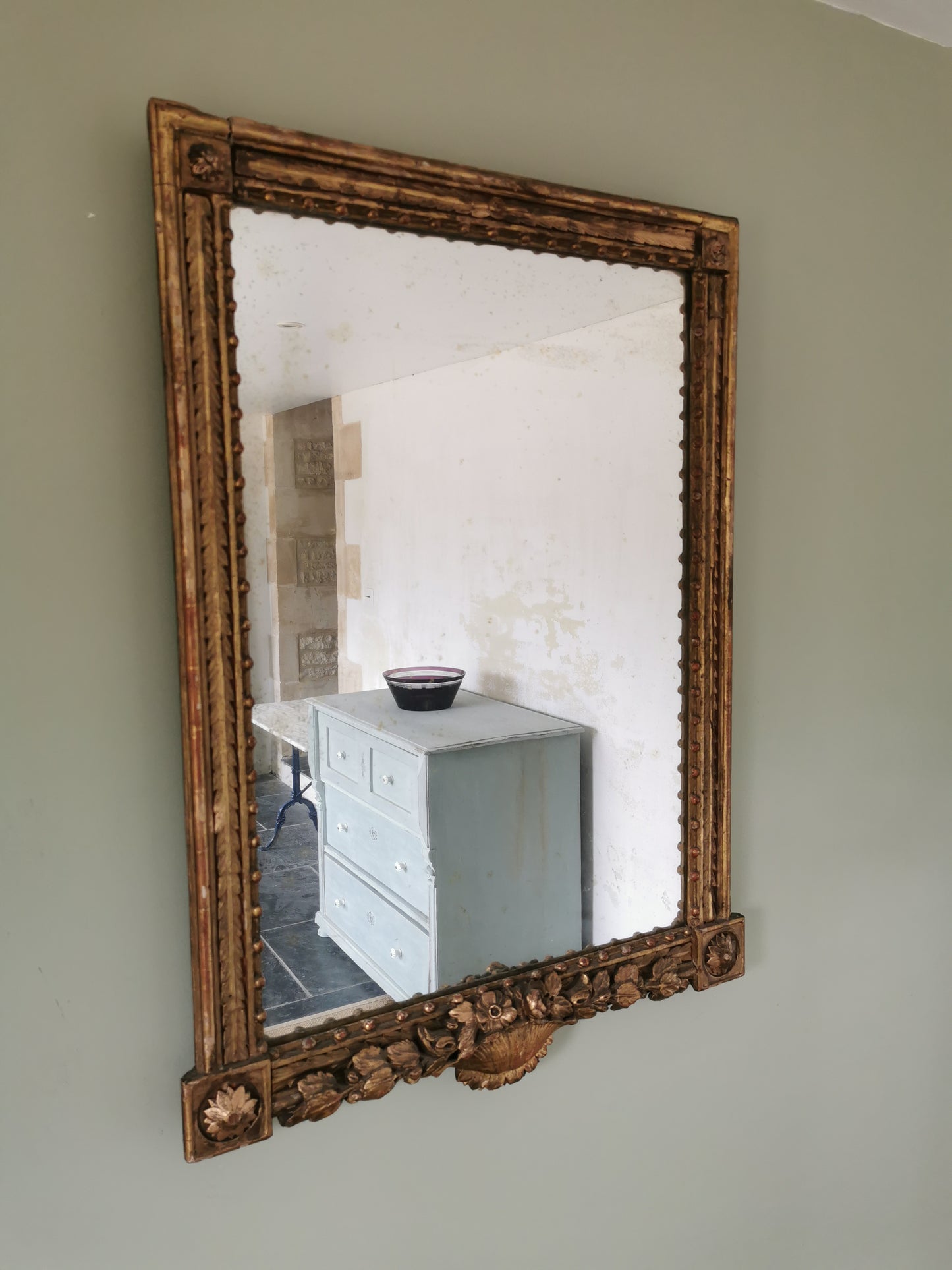 English Giltwood  Mirror