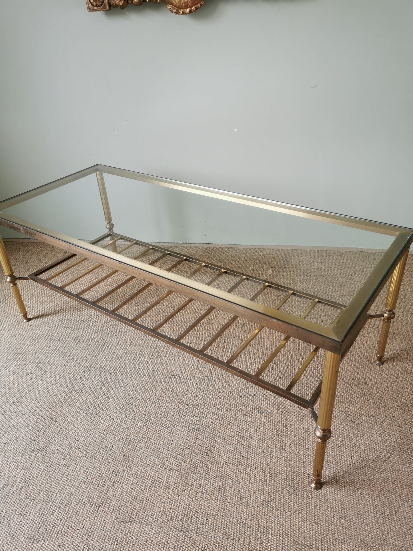 French Brass and Glass Coffee Table RESERVED